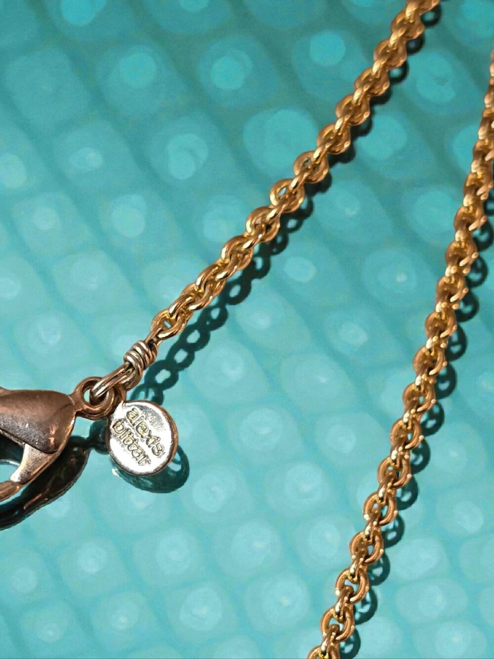 🌟 Alexis Bittar "Miss Havisham" Gold Crystal Studded Nested Oval Necklace - Picture 5 of 6